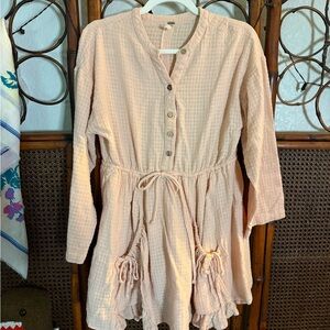 Free People pink Button-Up Casual Dress